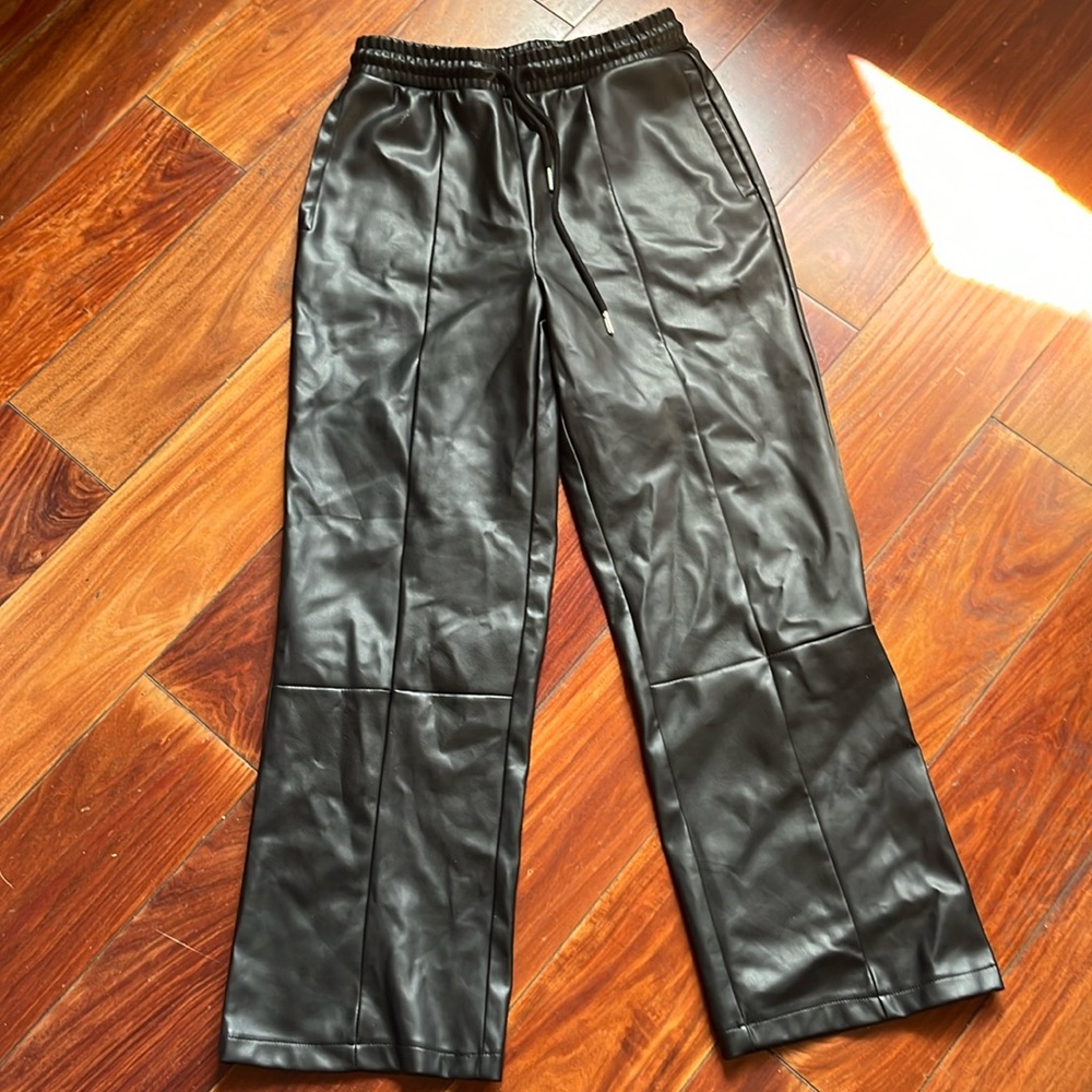 Asos faux leather pants elastic waist